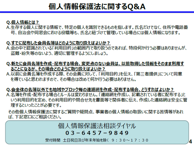 会員 名簿 を 作る とき の 注意 事項